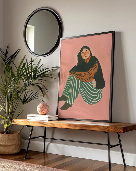 Poster - Vrouw in groen-wit gestreepte broek - Henri Matisse poster wanddecoratie – A3 formaat