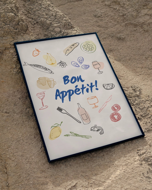 BON APPÉTIT - Sanyon - Illustratie poster wanddecoratie – A3 formaat