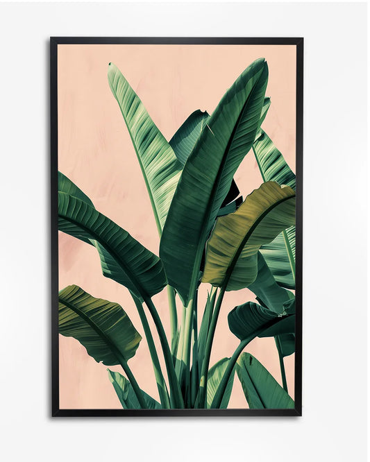 Poster - Bananenbladeren - Botanisch - Minimalistisch poster wanddecoratie – A4 formaat