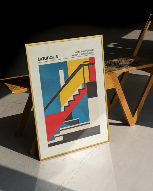 Poster - Bauhaus - Trap in Kantoorgebouw - Mies van der Rohe poster wanddecoratie – A3 formaat