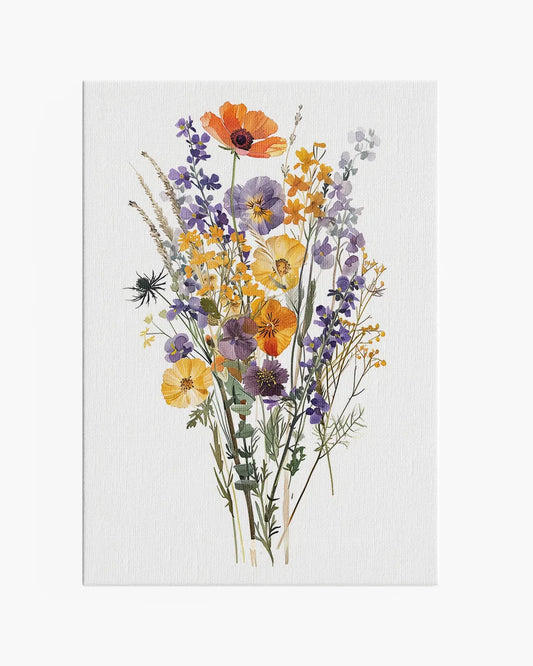 Canvas - Boeket - Minimalistisch - Botanisch - Vintage - Illustratie
