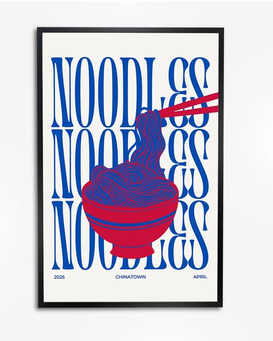 "NOODLES" - Minimal Ramen Poster poster wanddecoratie – A4 formaat