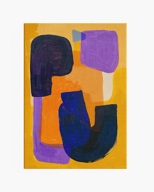 Canvas - Penseelstreken - Abstract - Paarsblauw - Matisse