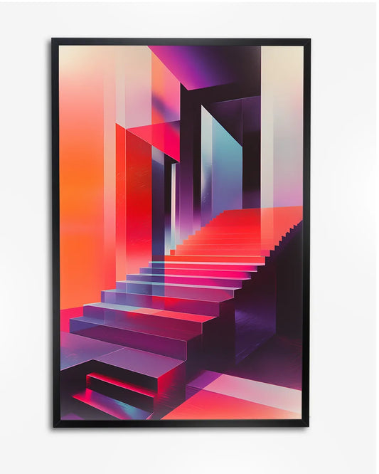 Poster - Abstracte Trap - Futuristisch - Digitale Kunst poster wanddecoratie – A4 formaat