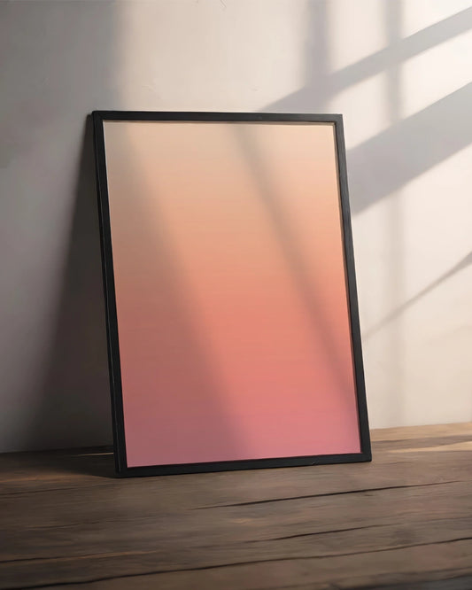 Poster - Gradiënt Achtergrond - Perzikkleurig - Lichtroze en Perzikkleuren - Minimalistisch poster wanddecoratie – A3 formaat