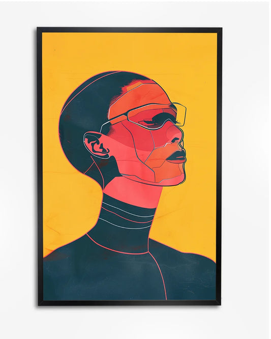 Poster - Portret - Minimalistische Illustratie - Flat Design - Effen Kleuren poster wanddecoratie – A4 formaat