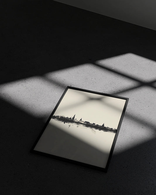 Poster - Skyline - Historische Gebouwen - Minimalistisch - Elegante Silhouetten poster wanddecoratie – A3 formaat