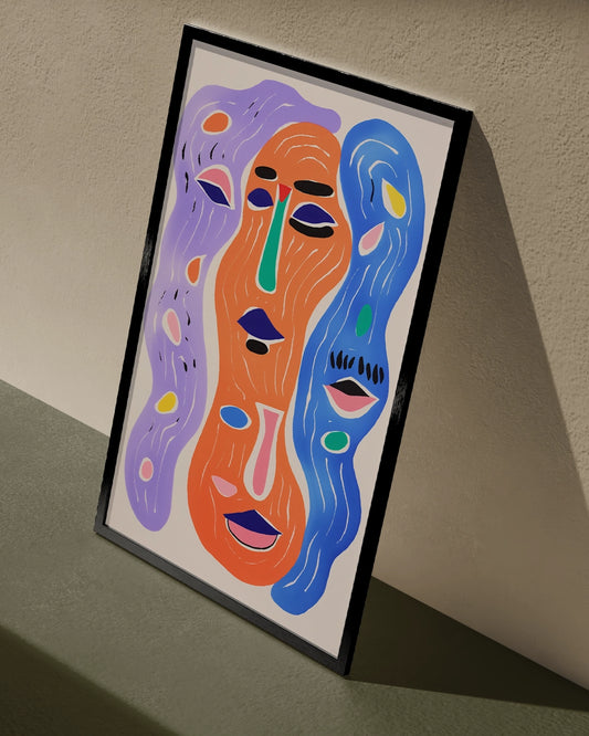 Drie Gezichten - Henri Matisse - Abstract poster wanddecoratie – A3 formaat