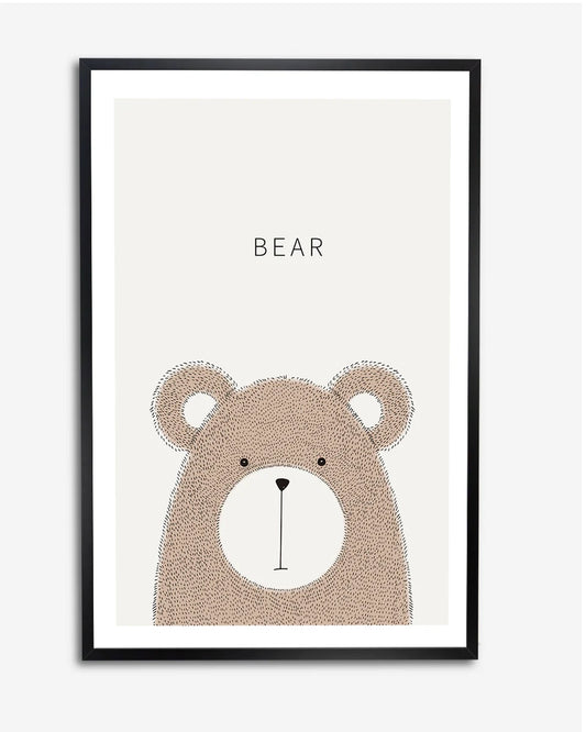 Schattige Beer - Kinderkamer Poster - Minimalistisch en Stijlvol poster wanddecoratie – A4 formaat
