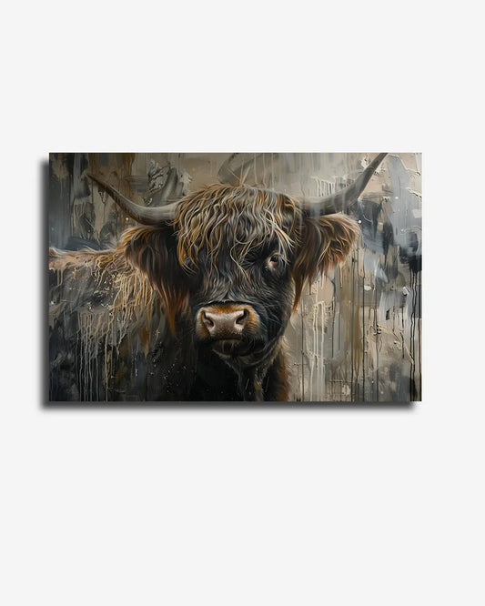 Canvas - Schotse Hooglander - Schilderij Abstract