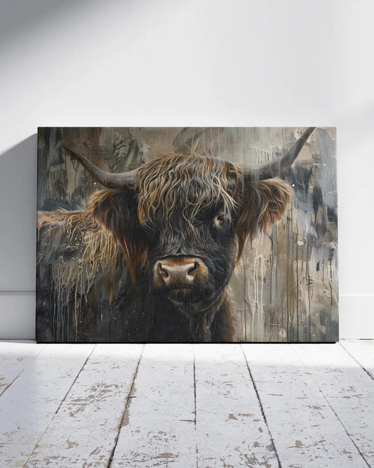 Canvas - Schotse Hooglander - Schilderij Abstract