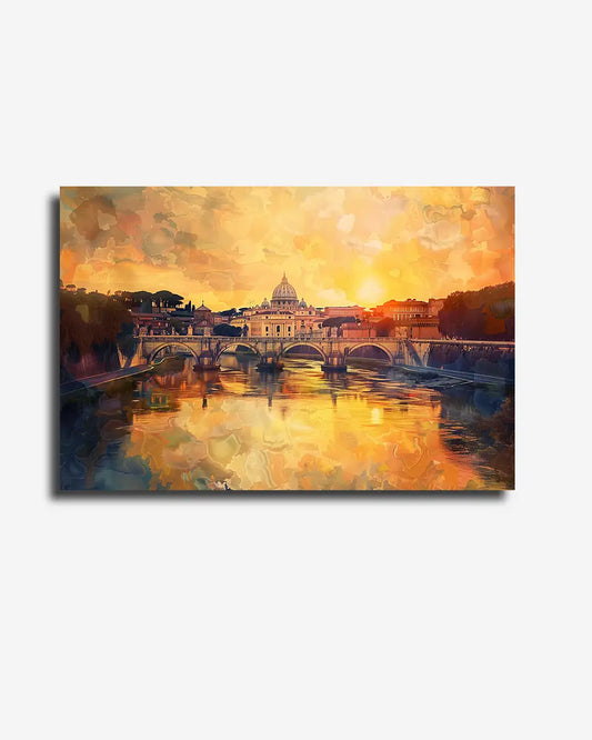Canvas - Skyline - Rome - Golden Hour - Impressionisme - Claude Monet