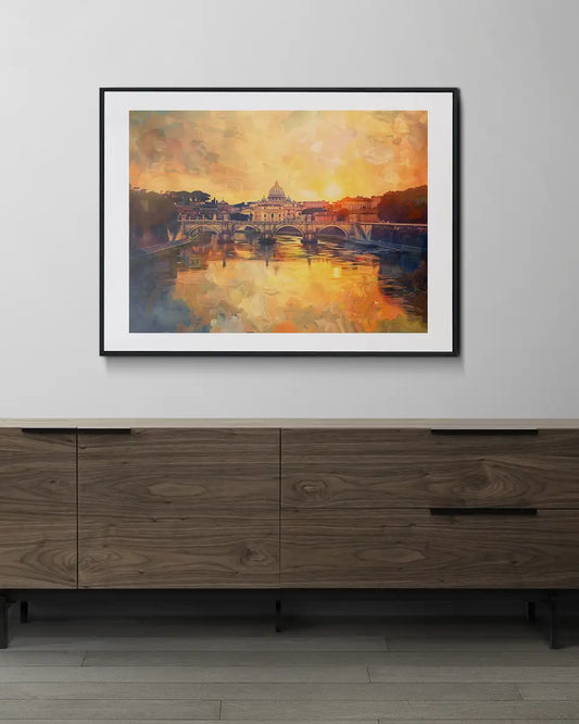 Canvas - Skyline - Rome - Golden Hour - Impressionisme - Claude Monet