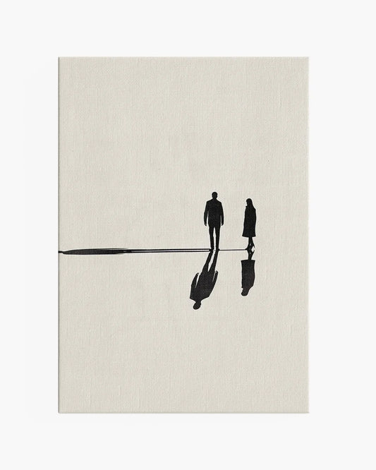 Canvas - Twee Silhouetten - Minimalistisch - Yoji Shinkawa - Pascal Blanchet poster wanddecoratie – Canvas formaat