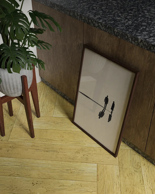 Canvas - Twee Silhouetten - Minimalistisch - Yoji Shinkawa - Pascal Blanchet poster wanddecoratie – Canvas formaat