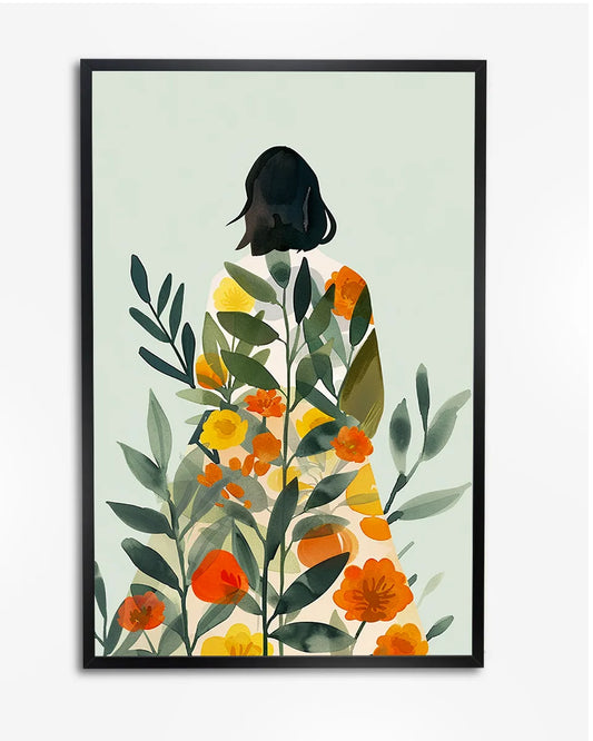 Poster - Vrouw met jurk - Mandarijnenbomen - Henri Matisse poster wanddecoratie – A4 formaat