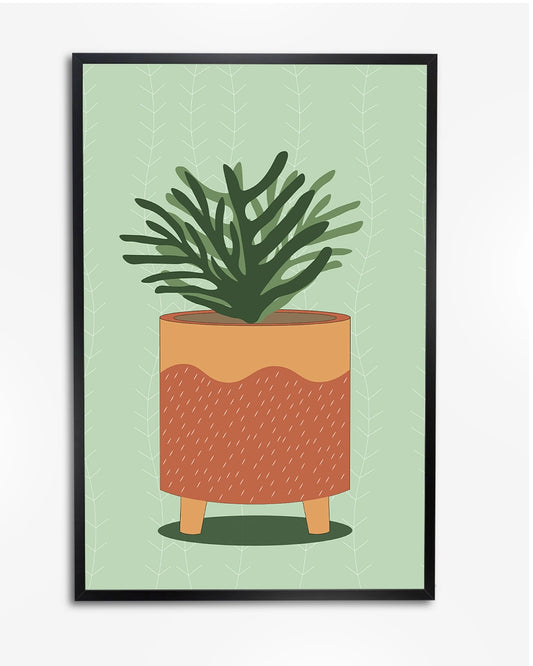 Schattige Potplant Illustratie - Modern & Minimalistisch Design poster wanddecoratie – A4 formaat