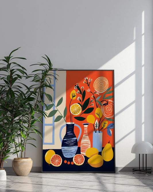 Flowers & Fruit - Stilleven - Henri Matisse poster wanddecoratie – A3 formaat