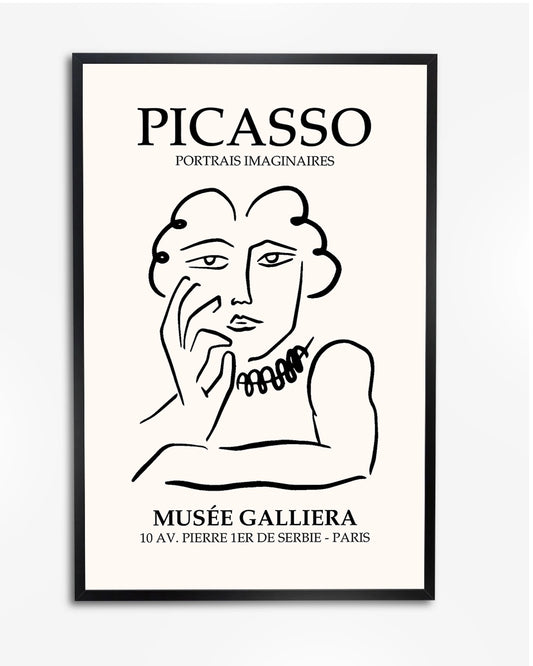 Minimalistische Picasso Poster - "Portret van Marie-illeen" poster wanddecoratie – A4 formaat