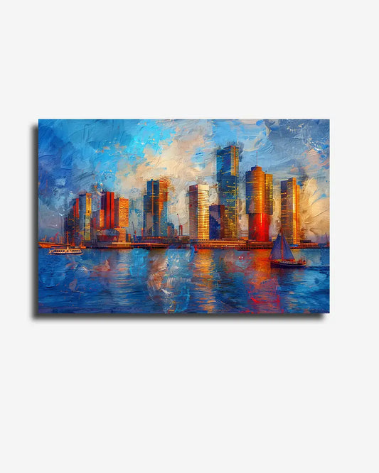 Canvas - Skyline - Rotterdam - Impressionisme - Claude Monet