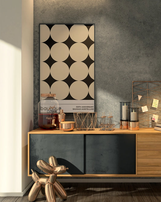 Poster - Bauhaus 100th Anniversary – Minimalistisch & Geometrisch poster wanddecoratie – A3 formaat