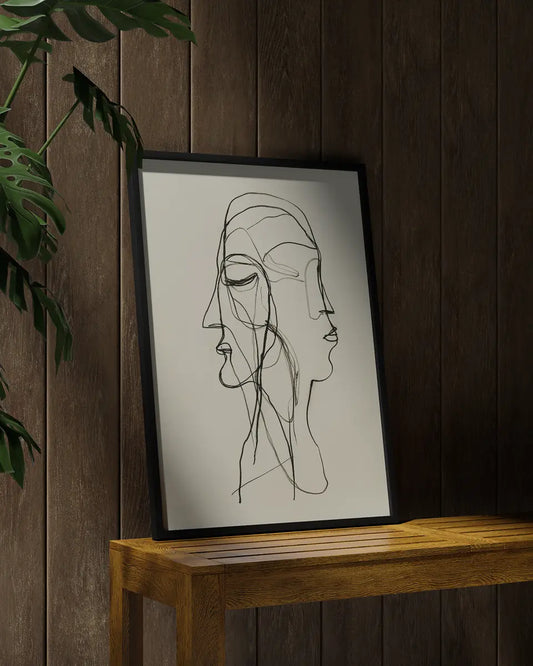 Poster - Twee gezichten - Abstract - Henri Matisse poster wanddecoratie – A3 formaat