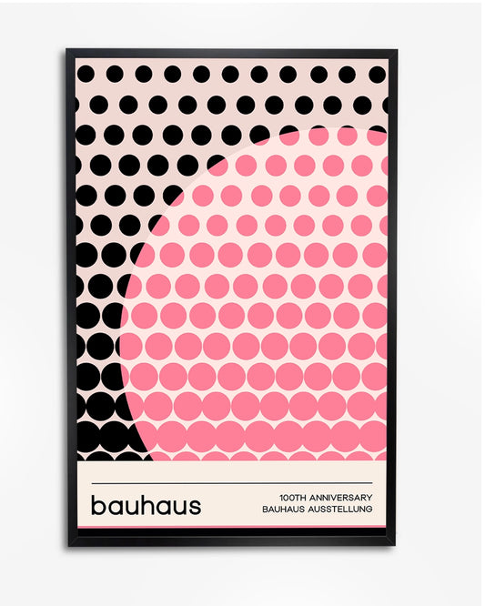Poster "Bauhaus  100th Anniversary" - Minimalistisch Stippenpatroon poster wanddecoratie – A4 formaat