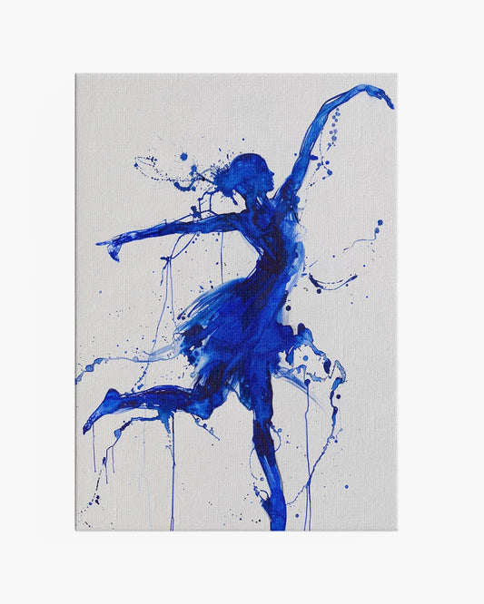 Canvas - Abstract schilderij - Danseres - Aquarel - Yves Klein