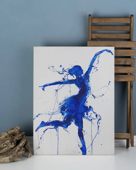 Canvas - Abstract schilderij - Danseres - Aquarel - Yves Klein