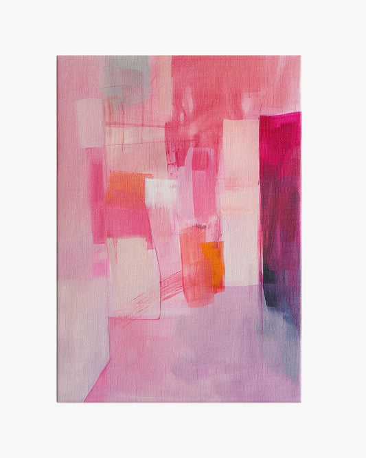 Canvas - Abstract schilderij - Lichtroze en roze - Minimalistisch
