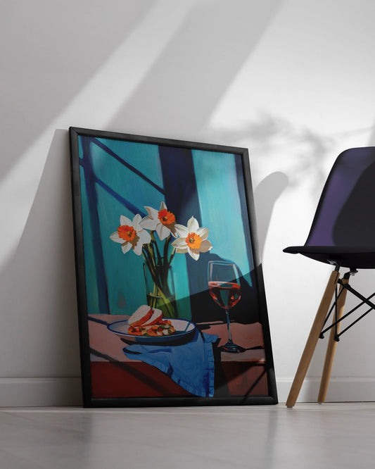 Stilleven - Bloemen en Wijn - Henri Matisse poster wanddecoratie – A3 formaat