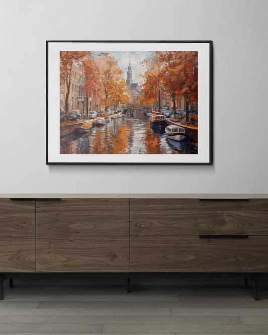Canvas - Skyline - Amsterdam - Herfst - Impressionisme - Claude Monet