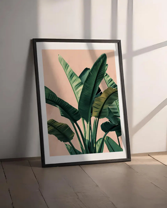 Poster - Bananenbladeren - Botanisch - Minimalistisch poster wanddecoratie – A3 formaat