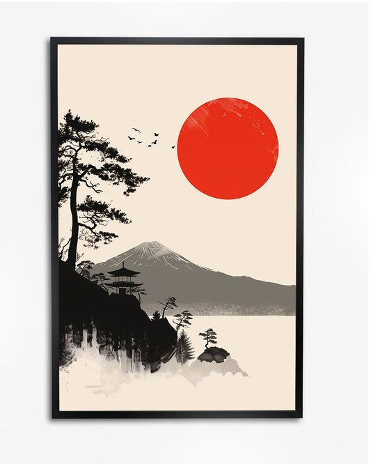 Poster - Minimalistisch - Japan - Zon poster wanddecoratie – A4 formaat