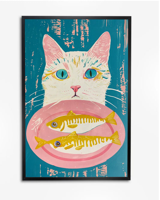 Poster - Kat met blauwe ogen - Henri Matisse poster wanddecoratie – A4 formaat