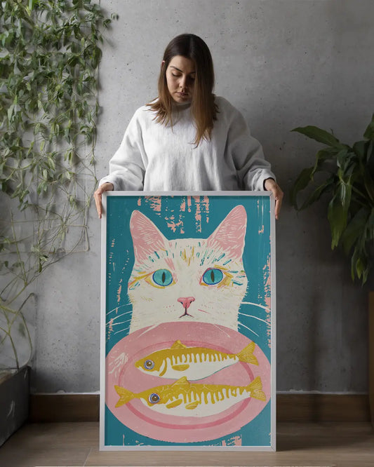 Poster - Kat met blauwe ogen - Henri Matisse poster wanddecoratie – A3 formaat