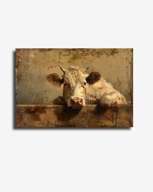 Canvas - Schilderij Koe - Barok Stijl