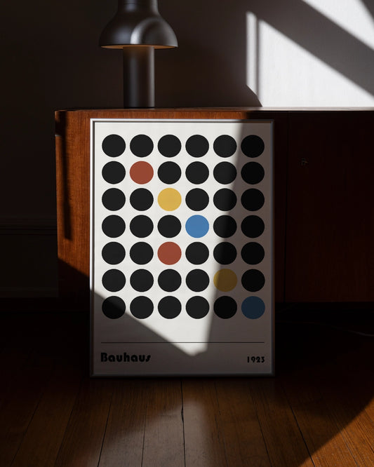 Bauhaus Poster met Moderne Stijl en Ronde Patronen - Bauhaus 1923 poster wanddecoratie – A3 formaat