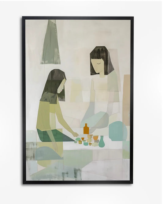 Poster - Moeder en dochter - Speelgoed - Pablo Picasso poster wanddecoratie – A4 formaat