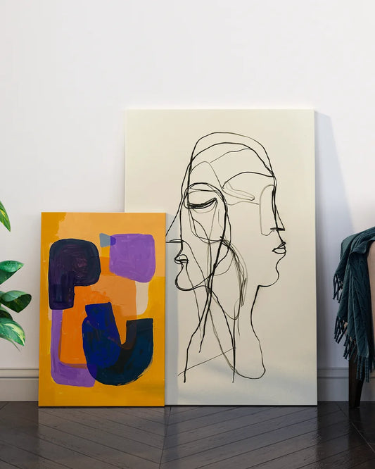 Canvas - Penseelstreken - Abstract - Paarsblauw - Matisse