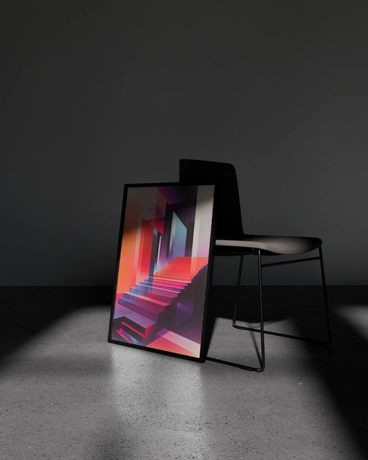 Poster - Abstracte Trap - Futuristisch - Digitale Kunst poster wanddecoratie – A3 formaat