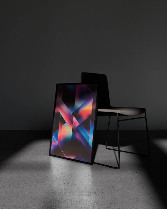 Poster - Abstracte Vectoren - Gradient - Glitch poster wanddecoratie – A3 formaat