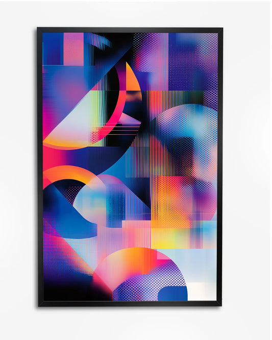 Poster - Abstracte Vormen - Futuristisch - Digitale Kunst poster wanddecoratie – A4 formaat