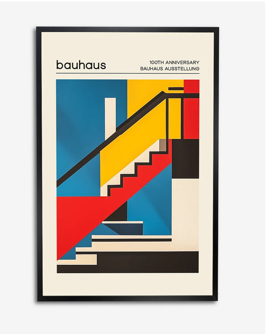 Poster - Bauhaus - Trap in Kantoorgebouw - Mies van der Rohe poster wanddecoratie – A4 formaat
