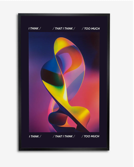 Poster - Grainy Abstract - Lofi - Donkerblauw poster wanddecoratie – A4 formaat