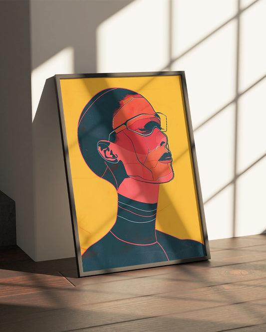 Poster - Portret - Minimalistische Illustratie - Flat Design - Effen Kleuren poster wanddecoratie – A3 formaat