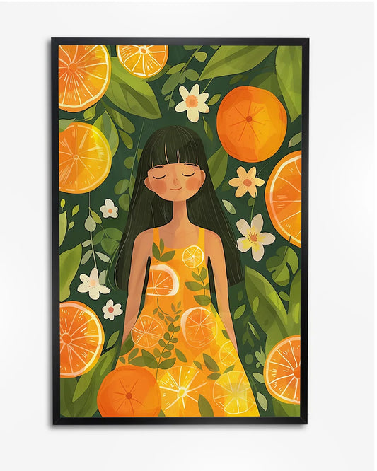 Poster - Meisje in Oranje Fruitjurk - Henri Matisse poster wanddecoratie – A4 formaat