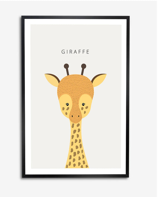 Schattige Giraf - Kinderkamer Poster - Minimalistisch en Stijlvol poster wanddecoratie – A4 formaat