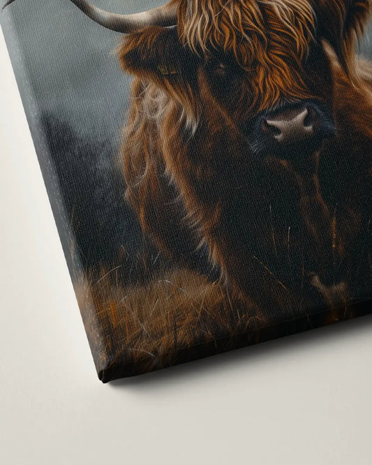 Canvas - Schotse Hooglander Schilderij - Schotse Hooglanden