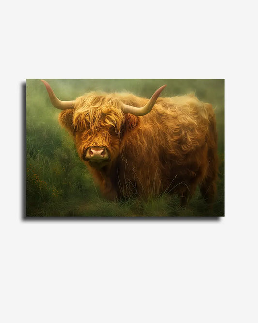 Canvas - Schotse Hooglander - Abstract Schilderij